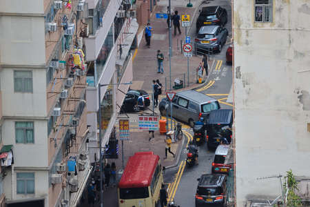 9 July 2022 the street scape of mong kok at hong kong