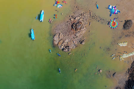 4 May 2022 the rowers on canoe floating to shore at sai kung