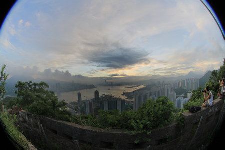 31 July 2011 the Sunset view of hong kong at Devil's Peak