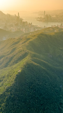 the view point of Victoria Harbour From Quarry bay HK 1 April 2022の写真素材