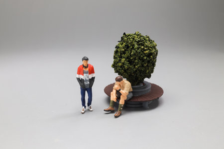 the figure with the park seatの写真素材