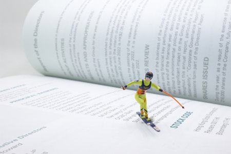 the mini figure Skier in high bookの写真素材