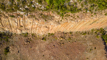 Hong Kong Sai Kung natural hexagonal column 19 Nov 2022の写真素材