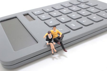 a lover with the calculator, business concept