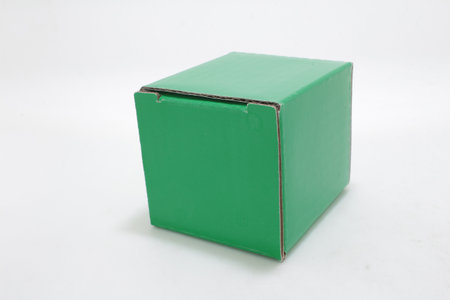 a Green box isolated on a whiteの写真素材