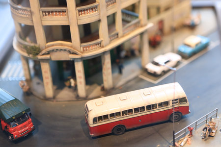 11 Aug 2012 mini toy buildings, cars and people. City scaleの写真素材