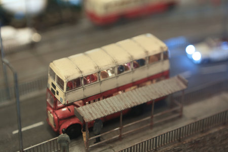 11 Aug 2012 mini toy buildings, cars and people. City scaleの写真素材