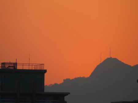 31 Dec 2012 the sunset in the peak of hong kongの写真素材