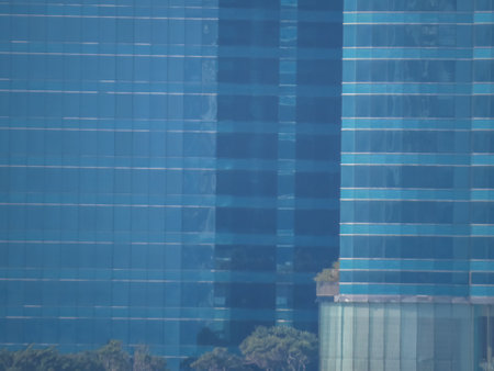 a pattern of modern building, blue window wall