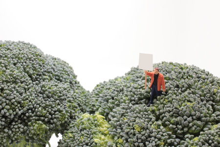 a mini figure Holding paper board I love youの写真素材