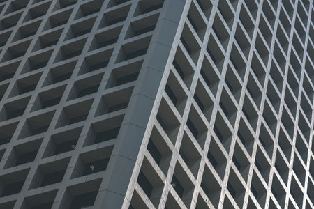 a Modern building in sunlight at hong kongの写真素材