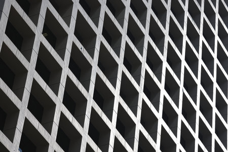 a Modern building in sunlight at hong kongの写真素材