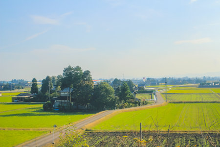 The landscape of Countryside of Kanazawa, Japan 1 Nov 2013の写真素材
