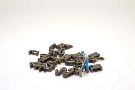 the mini figure clear letter blocksの写真素材