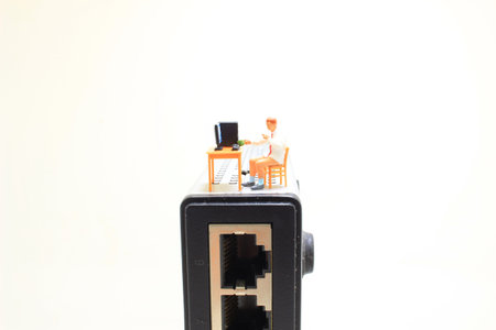 the figure people work, Concept image WFHの写真素材