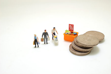 Concept of tourism, shopping or business. shopping cartの写真素材