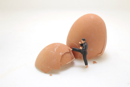 the kung fu figure broke the eggの写真素材