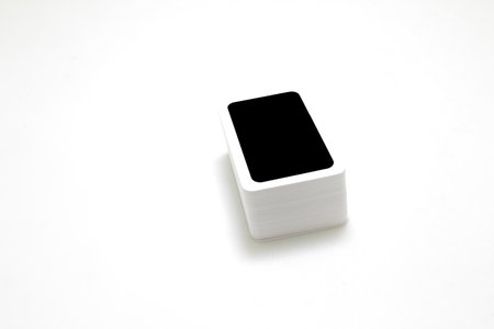 sheets of card on light background. Mock up for designの写真素材