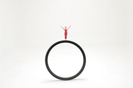 the figure man performing posture in fitnessの写真素材