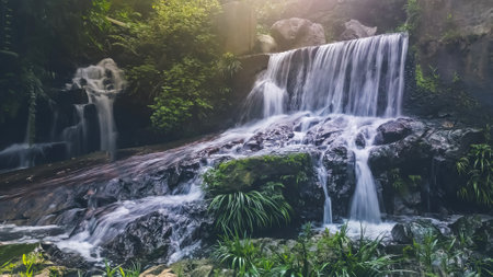 a Little Hawaii Falls, TKO Hong Kongの写真素材
