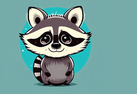a Cute raccoon cute cartoon clipsの素材