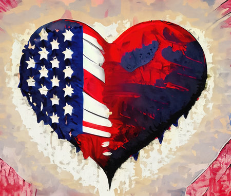 The artwork featuring an American flag transformedの素材