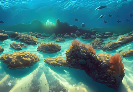 an image of Underwater Ocean Landscapeの素材
