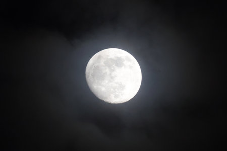 a Moon deatiled close up, gibbous moonの写真素材