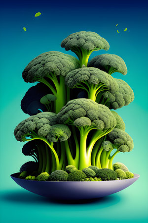 modern house with a unique design inspired by broccoliの素材