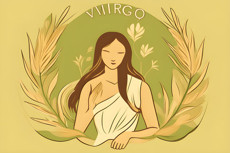 the Graphic of Virgo, Zodiac Illustrationの素材