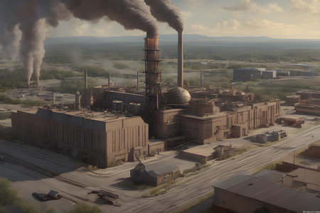 the industry metallurgical plant dawn smoke smog emissions bad ecologyの素材