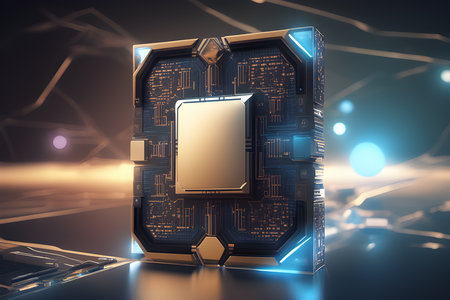 central processing unit, transparent container on circuit boardの素材