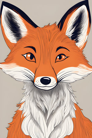 Cute fox illustration, Cute cartoon foxの素材