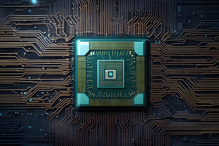 the Main microchip on the motherboardの素材