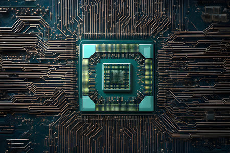 the Main microchip on the motherboardの素材