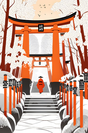 a fushimi inari taisha serenity in kyotoの素材