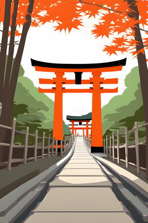 a fushimi inari taisha serenity in kyotoの素材