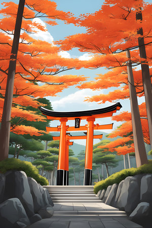 a fushimi inari taisha serenity in kyotoの素材