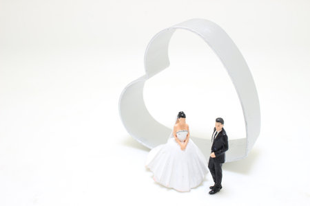 Heart shape with lover figureの写真素材