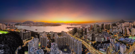 Winter Nov 18 2023 the cityscape of Kwun Tong, Hong Kong