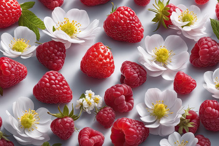 a Fresh, juicy berries in vibrant red and sweet strawberries.の素材