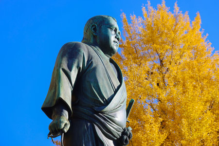 Tokyo Japan bronze statue of Japanese statesman Saigo Takamori Nov 30 2023
