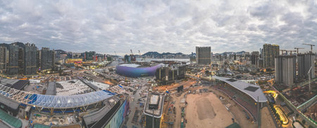 stadium under construction, Kai Tak Sports Park Dec 31 2023