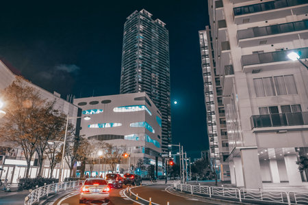 the Shinonome Canal Court Codan at Night Nov 27 2023のeditorial素材