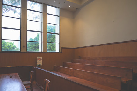 Jan 20 2024 Judge view inside of a court in Former Fanling Magistracy