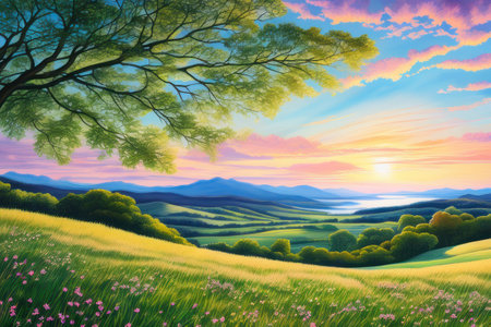 a landscape a clear day environmental concept. Generative Aiの素材