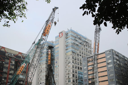 Home building construction site at basement progress Feb 21 2015の素材