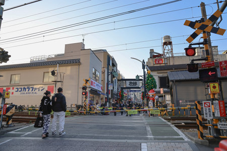 Area in front of the Togoshi ginza station Nov 29 2023のeditorial素材