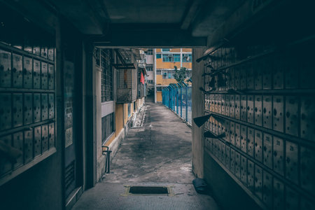 public entrance lobby of Tai Hang Sai Estate March 16 2024