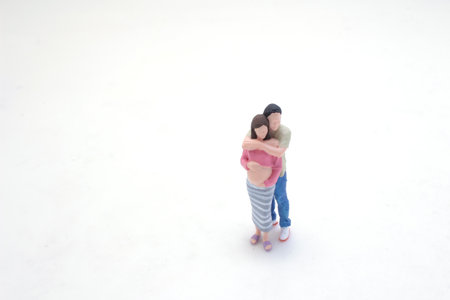 casual show fingers on big belly, enjoy love and relationshipの写真素材